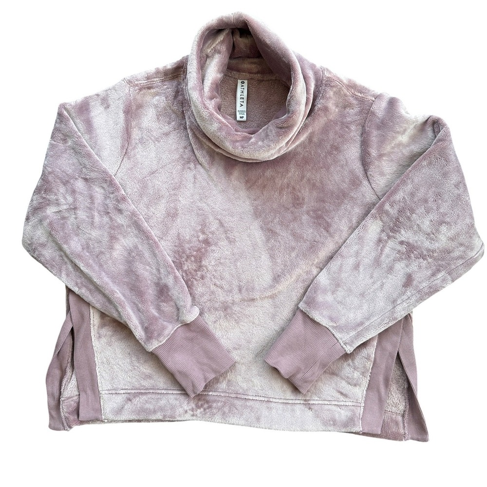 Athleta Coaster Luxe Cowl Neck Sweatshirt Wmn MP Mauve Excellent Fleece Pullover